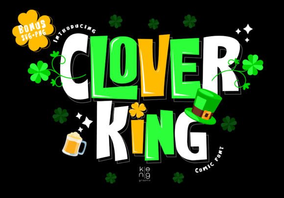 Clover King: A Playful Display Font for Handmade Labels & Printables