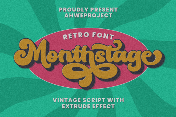 Monthstage: A Bold Retro Display Font for Handmade Brands