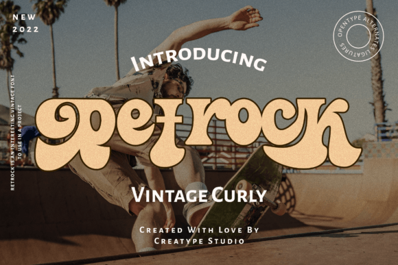 Retrock: A Groovy, Irregular Display Typeface for Retro Branding